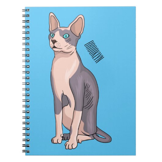 Afbeelding van de cartoon van sphynx-katten notitieboek (Voorkant)