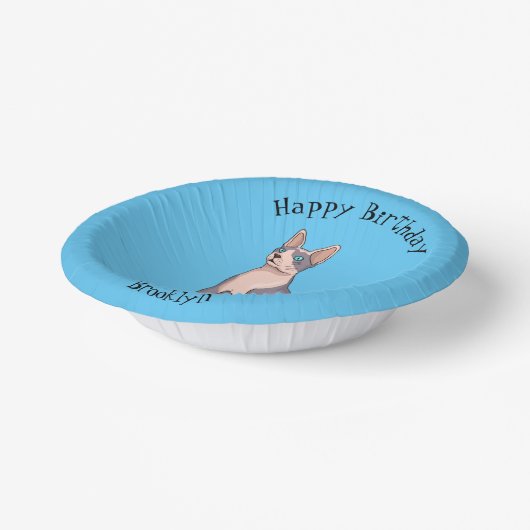 Afbeelding van de cartoon van sphynx-katten papieren kommen (Gebogen)