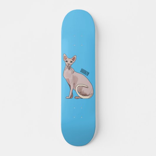 Afbeelding van de cartoon van sphynx-katten persoonlijk skateboard (Voorkant)