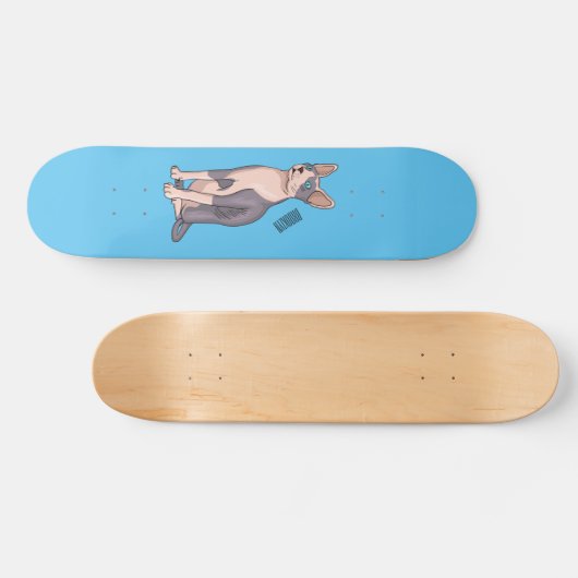 Afbeelding van de cartoon van sphynx-katten persoonlijk skateboard (Horizontaal)