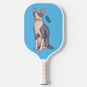 Afbeelding van de cartoon van sphynx-katten pickleball paddle
