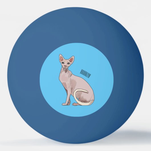 Afbeelding van de cartoon van sphynx-katten pingpongbal (Voorkant)