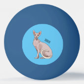 Afbeelding van de cartoon van sphynx-katten pingpongbal (Achterkant)