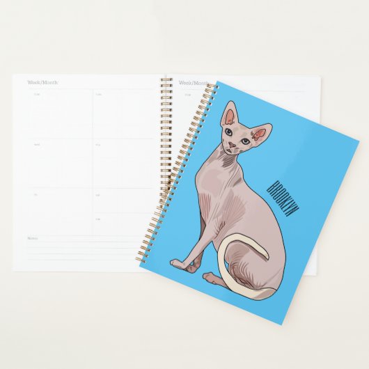 Afbeelding van de cartoon van sphynx-katten planner (Display)