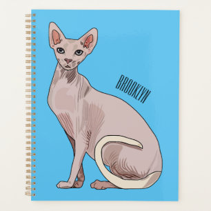 Afbeelding van de cartoon van sphynx-katten planner