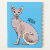 Afbeelding van de cartoon van sphynx-katten planner (Achterkant)