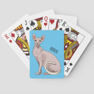 Afbeelding van de cartoon van sphynx-katten pokerkaarten