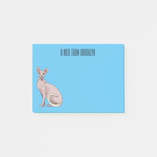 Afbeelding van de cartoon van sphynx-katten post-it® notes (Voorkant)