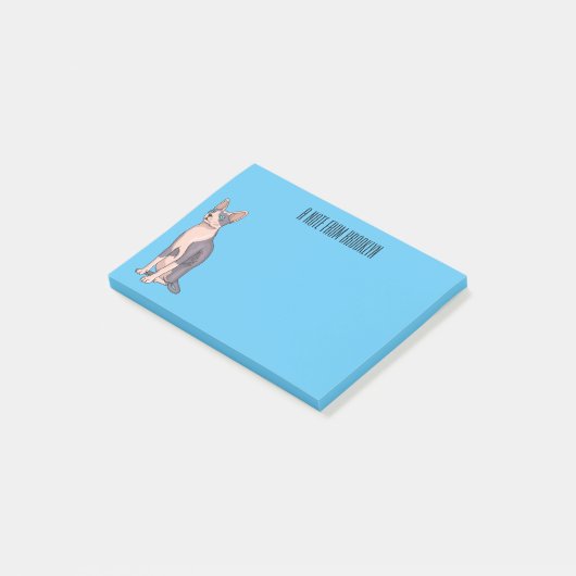 Afbeelding van de cartoon van sphynx-katten post-it® notes (Schuin)