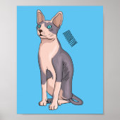 Afbeelding van de cartoon van sphynx-katten poster (Voorkant)