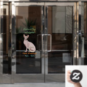 Afbeelding van de cartoon van sphynx-katten raamsticker (Kantoordeur)