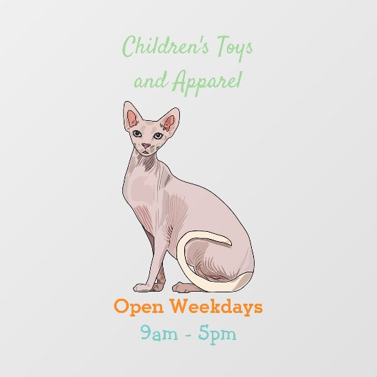 Afbeelding van de cartoon van sphynx-katten raamsticker (Vel)