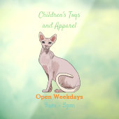 Afbeelding van de cartoon van sphynx-katten raamsticker (Vel 3)