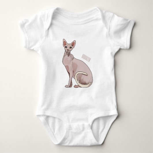 Afbeelding van de cartoon van sphynx-katten romper (Voorkant)