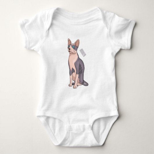 Afbeelding van de cartoon van sphynx-katten romper (Voorkant)