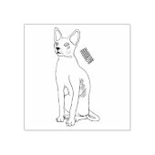 Afbeelding van de cartoon van sphynx-katten rubberstempel (Afrduk)