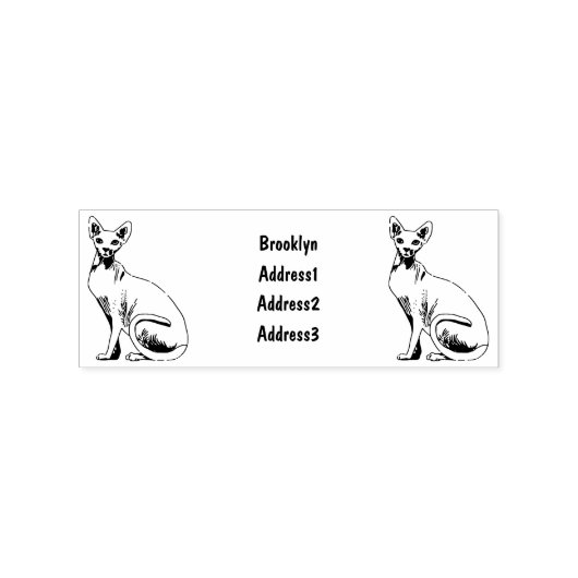 Afbeelding van de cartoon van sphynx-katten rubberstempel (Afrduk)