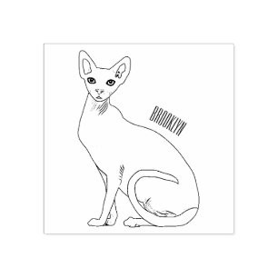 Afbeelding van de cartoon van sphynx-katten rubberstempel