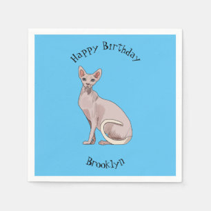 Afbeelding van de cartoon van sphynx-katten servet