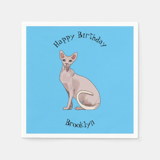 Afbeelding van de cartoon van sphynx-katten servet (Voorkant)