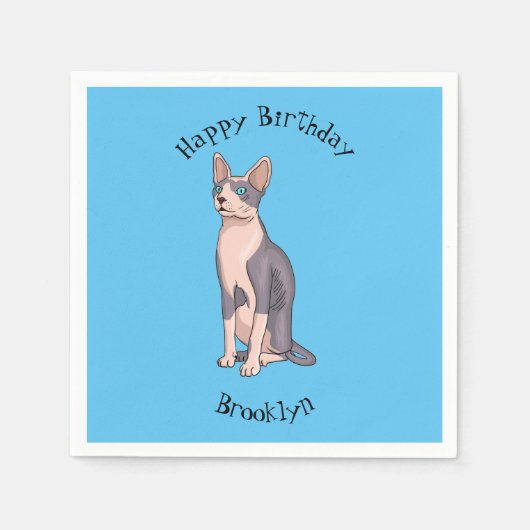 Afbeelding van de cartoon van sphynx-katten servet (Voorkant)