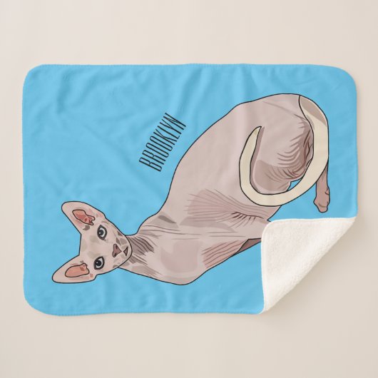 Afbeelding van de cartoon van sphynx-katten sherpa deken (Voorkant (horizontaal))