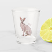 Afbeelding van de cartoon van sphynx-katten shot glas (Voorkant)