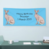 Afbeelding van de cartoon van sphynx-katten spandoek (Beurs)