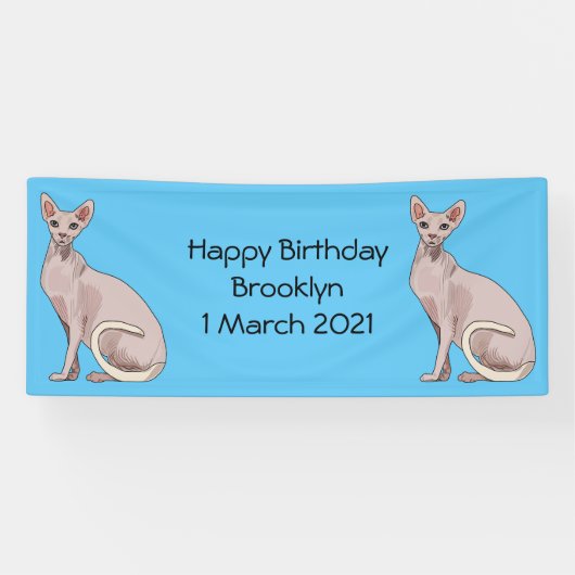 Afbeelding van de cartoon van sphynx-katten spandoek (Horizontaal)