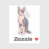Afbeelding van de cartoon van sphynx-katten sticker (Vel)