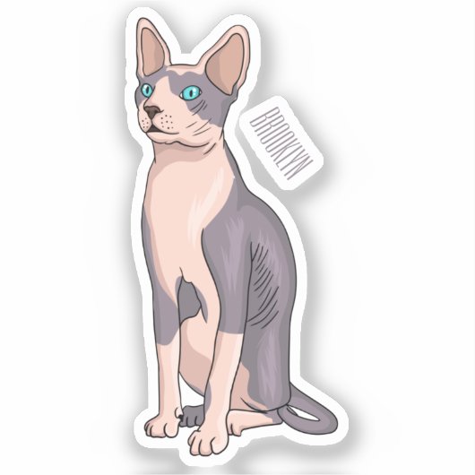 Afbeelding van de cartoon van sphynx-katten sticker (Voorkant)