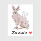 Afbeelding van de cartoon van sphynx-katten sticker (Vel)