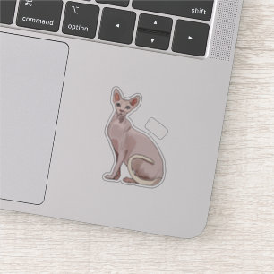 Afbeelding van de cartoon van sphynx-katten sticker