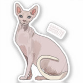 Afbeelding van de cartoon van sphynx-katten sticker (Voorkant)