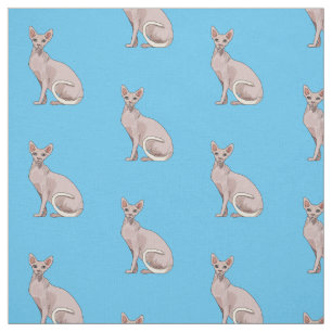 Afbeelding van de cartoon van sphynx-katten stof