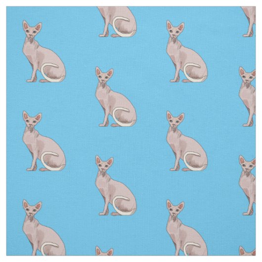 Afbeelding van de cartoon van sphynx-katten stof (Swatch)