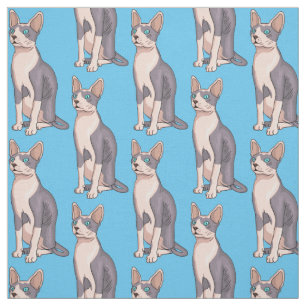 Afbeelding van de cartoon van sphynx-katten stof
