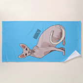 Afbeelding van de cartoon van sphynx-katten strandlaken (Voorkant)