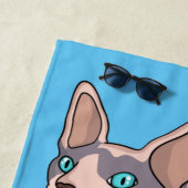 Afbeelding van de cartoon van sphynx-katten strandlaken (In situ)