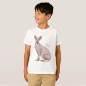 Afbeelding van de cartoon van sphynx-katten t-shirt (Voorkant volledig)