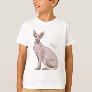 Afbeelding van de cartoon van sphynx-katten t-shirt