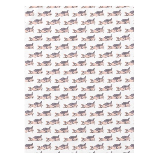 Afbeelding van de cartoon van sphynx-katten tafelkleed (Voorkant)