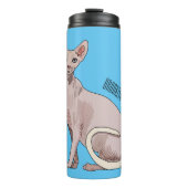Afbeelding van de cartoon van sphynx-katten thermosbeker (Voorkant)