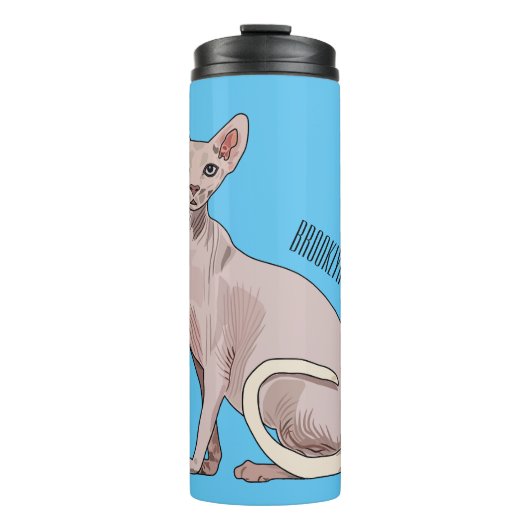 Afbeelding van de cartoon van sphynx-katten thermosbeker (Voorkant)