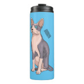 Afbeelding van de cartoon van sphynx-katten thermosbeker (Voorkant)
