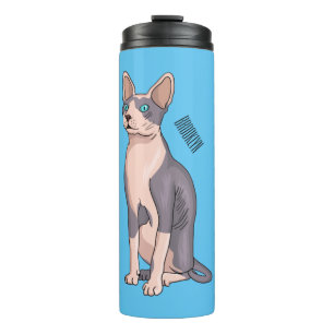 Afbeelding van de cartoon van sphynx-katten thermosbeker