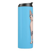 Afbeelding van de cartoon van sphynx-katten thermosbeker (Gedraaid links)