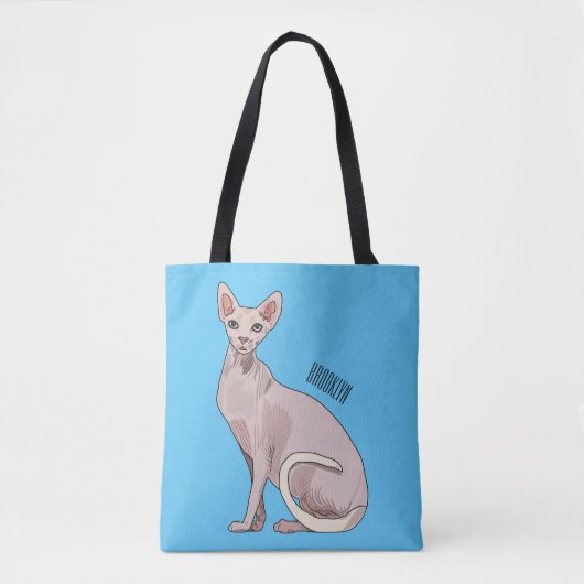 Afbeelding van de cartoon van sphynx-katten tote bag (Voorkant)