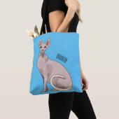 Afbeelding van de cartoon van sphynx-katten tote bag (Dichtbij)