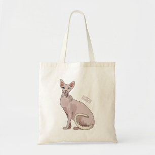 Afbeelding van de cartoon van sphynx-katten tote bag